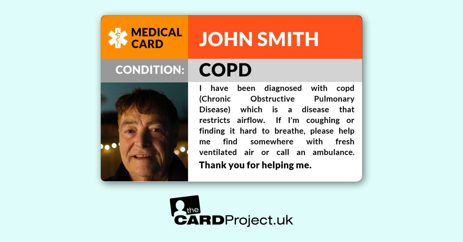 COPD (Chronic Obstructive Pulmonary Disease) Awareness Medical Photo ID Alert Card 